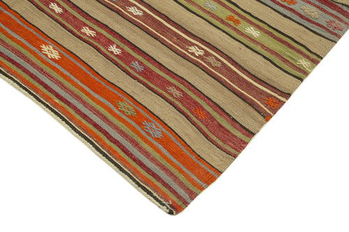 Anatolian Kilim Beyaz Çizgili Pamuk Yün El Dokuma Halısı 178x291 - El Dokuma - HALI.NET