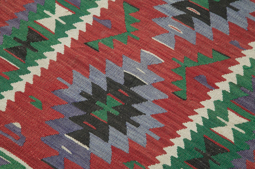 Anatolian Kilim Kırmızı Geometrik Pamuk Yün El Dokuma Halısı 88x123 - El Dokuma - HALI.NET