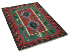 Anatolian Kilim Kırmızı Geometrik Pamuk Yün El Dokuma Halısı 88x123 - El Dokuma - HALI.NET