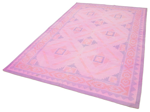 Anatolian Kilim Pembe Çizgili Pamuk Yün El Dokuma Halısı 178x277 - El Dokuma - HALI.NET