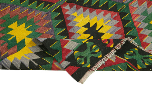 Anatolian Kilim Sarı Geometrik Pamuk Yün El Dokuma Halısı 116x242 - El Dokuma - HALI.NET