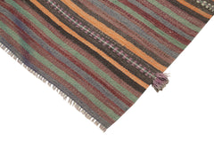 Anatolian Kilim Turuncu Çizgili Pamuk Yün El Dokuma Halısı 134x262 - El Dokuma - HALI.NET