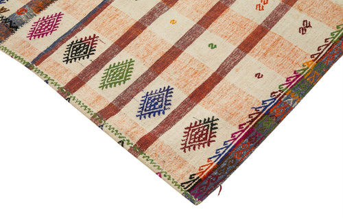 Anatolian Kilim Turuncu Çizgili Pamuk Yün El Dokuma Halısı 147x280 - El Dokuma - HALI.NET