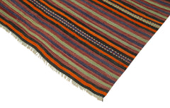 Anatolian Kilim Turuncu Çizgili Pamuk Yün El Dokuma Halısı 148x244 - El Dokuma - HALI.NET