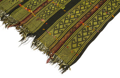 Anatolian Kilim Yeşil Çizgili Pamuk Yün El Dokuma Halısı 190x220 - El Dokuma - HALI.NET