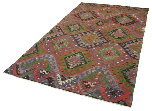 Anatolian Kilim Yeşil Geometrik Pamuk Yün El Dokuma Halısı 164x290 - El Dokuma - HALI.NET