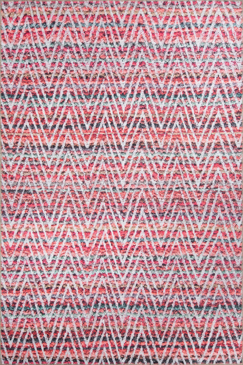 Caluire-et-Cuire Pembe Geometrik Pamuk Dijital Baskı Dekoratif Halı Artloop