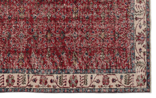 Atina 14157 Kırmızı Eskitme Yün El Dokuma Halısı 164 x 263 - El Dokuma - HALI.NET