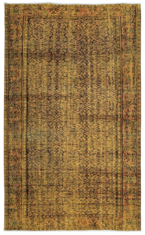 Atina 14583 Sarı Eskitme Yün El Dokuma Halısı 160 x 260 - El Dokuma - HALI.NET