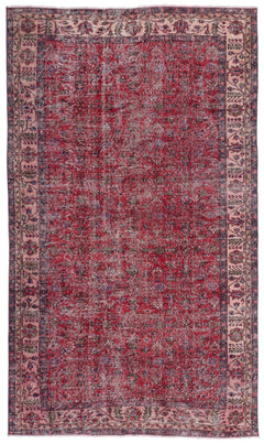 Atina 15553 Kırmızı Eskitme Yün El Dokuma Halısı 166 x 280 - El Dokuma - HALI.NET