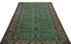 Atina 17977 Yeşil Eskitme Yün El Dokuma Halısı 175 x 274 - El Dokuma - HALI.NET