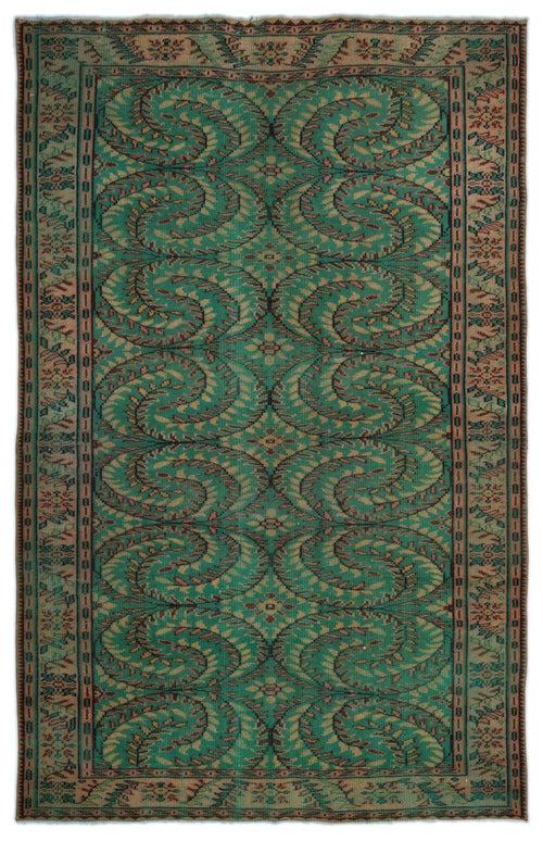 Atina 17977 Yeşil Eskitme Yün El Dokuma Halısı 175 x 274 - El Dokuma - HALI.NET