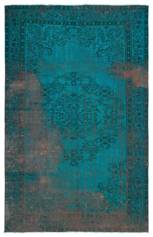 Atina 18754 Turkuaz Eskitme Yün El Dokuma Halısı 175 x 282 - El Dokuma - HALI.NET