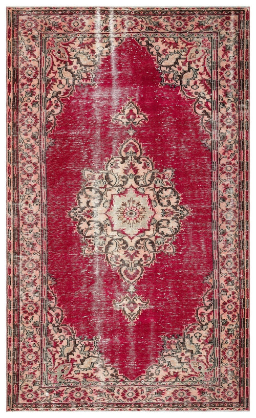Atina 35902 Kırmızı Eskitme Yün El Dokuma Halısı 182 x 302 - El Dokuma - HALI.NET